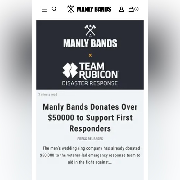 Manly Bands Wedding Band, Size 9.5, Cobalt Chrome - Picture 8 of 8